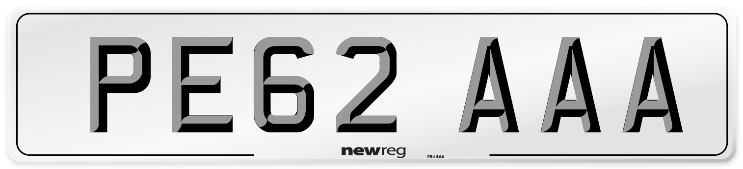 PE62 AAA Number Plate from New Reg